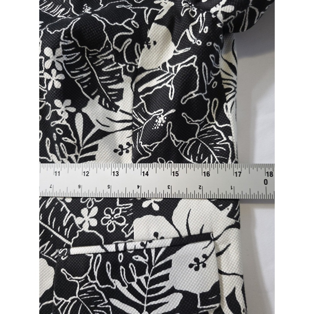 Croft & Barrow Black White Floral Blazer Jacket Cotton Stretch Size S 98% Cotton - Picture 7 of 11